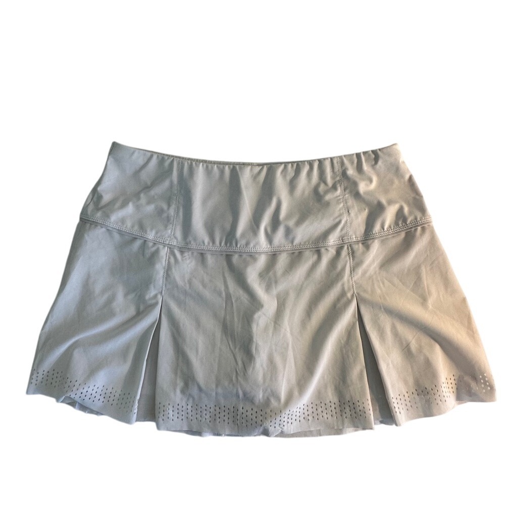 Lucky in Love Tennis Skirt Skort Pleated Laser Cut Size L‎ White Activewear
